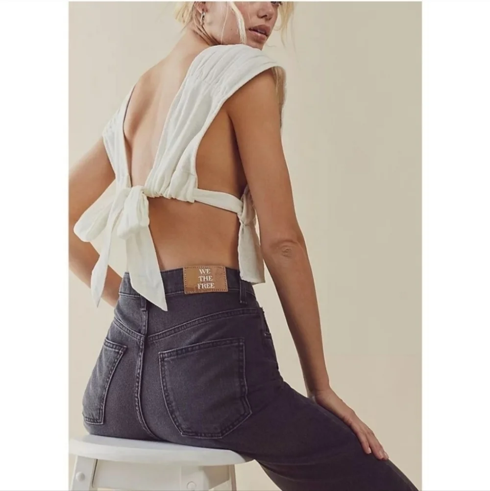 FREE PEOPLE Pacifica Straight Leg Jeans in Worn Black•Size 31•NWT - Picture 3 of 15